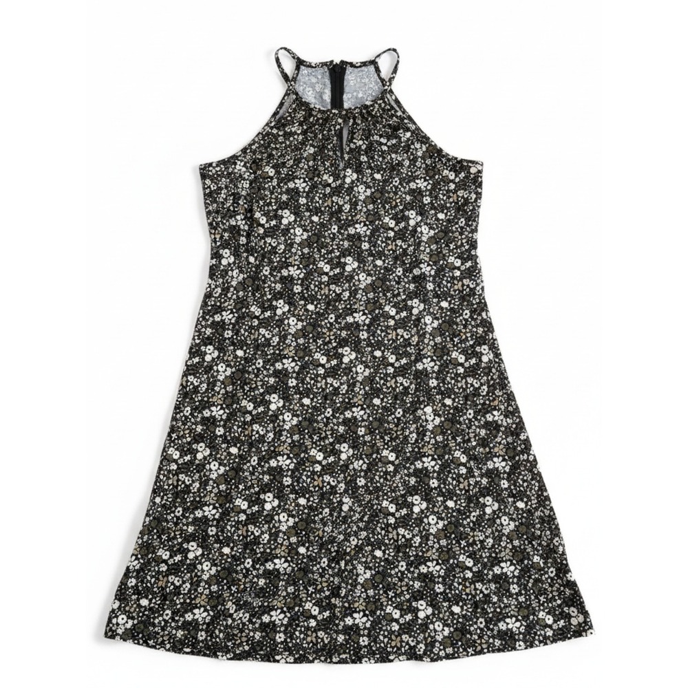 Michael Kors Black Floral Spaghetti Strap Sundress Cottagecore Boho Dress Med